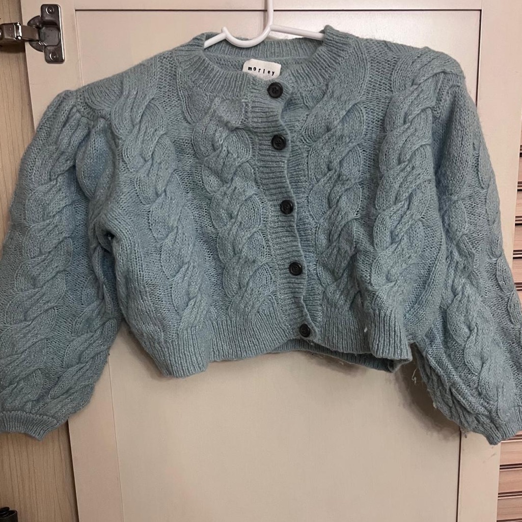 Morley Light Blue Cable Knit Sweater